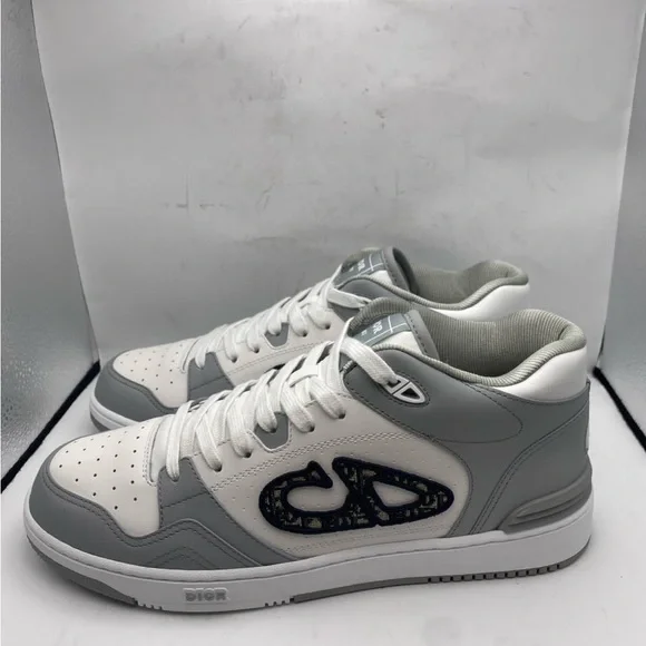 スニーカー B57 Smooth Scarf Skin&Dior Oblique Jacquard Mid-Top Sneakers Dior | Shoes | B57 Midtop Sneakergray And White Smooth